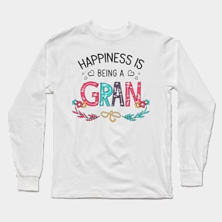 Happiness Is Being A Gran Wildflowers Valentines Mothers Day Long Sleeve T-Shirt